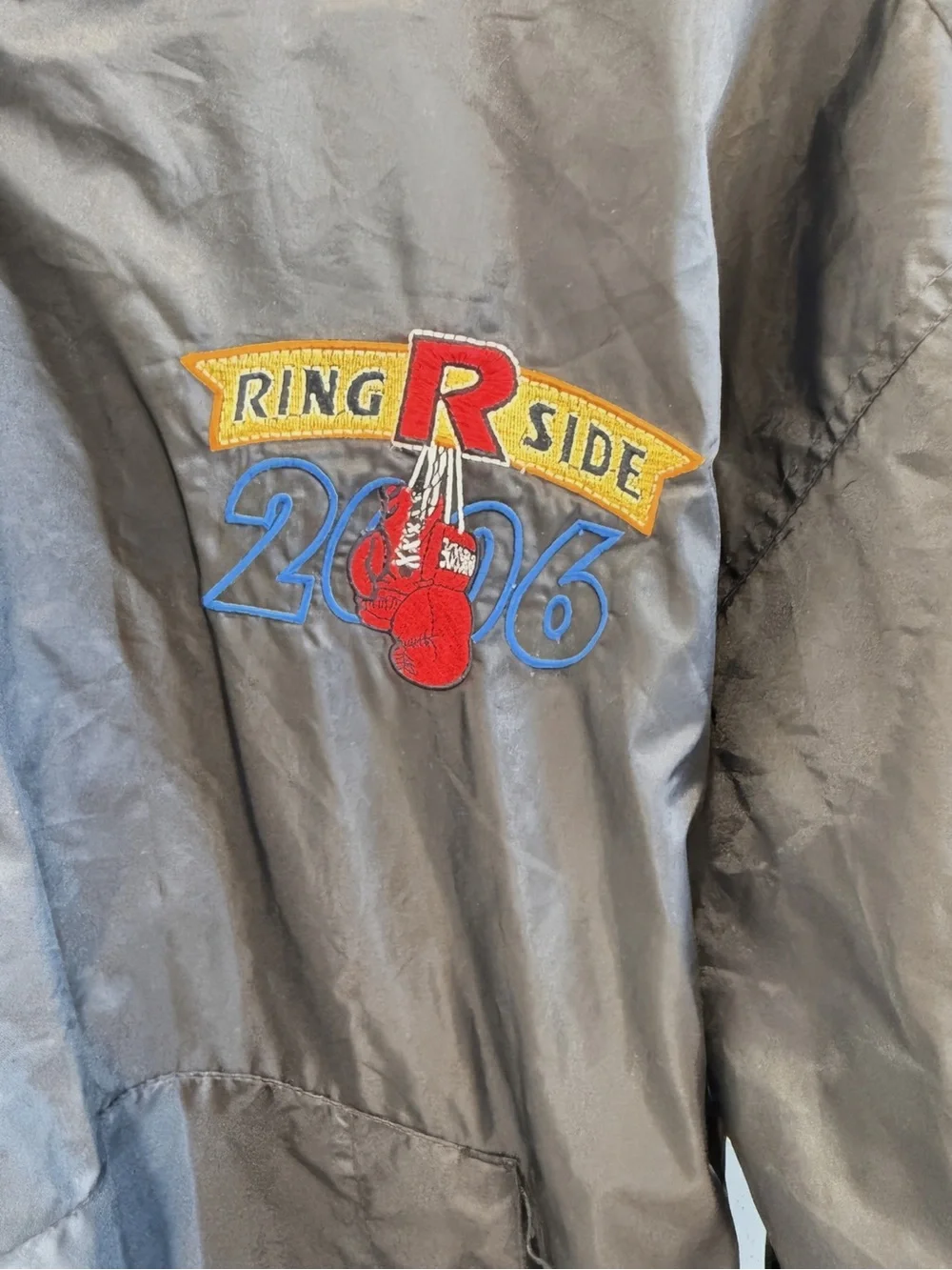 Vintage Ringside Men's Black Pullover Windbreaker Boxing Police Hoses Blokecore